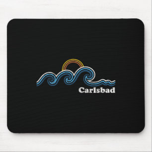 Alfombrilla De Ratón Carlsd California Ca Olas De Surf Atardecer Vintag