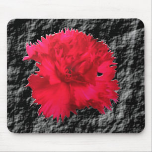 Alfombrilla De Ratón Carnación Roja Floral Fantasía Mousepad