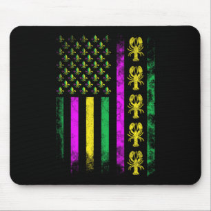 Alfombrilla De Ratón Carnaval Mardi Gras Estados Unidos Bandera Langost
