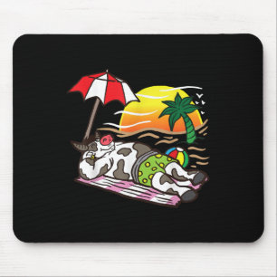 Alfombrilla De Ratón Carne de ternera asada tomando el sol en la playa