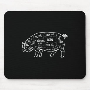 Alfombrilla De Ratón Carnicero de cerdo recortes Diagrama Chef Guía de