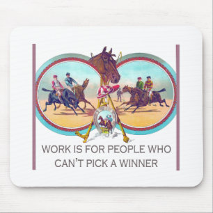 Alfombrilla De Ratón Carrera de caballos divertida - trabaje para la