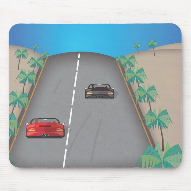 Alfombrilla De Ratón Carrera Retro de Arcade de los 80 (Frente)