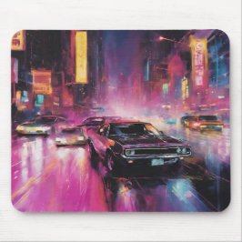 Alfombrilla De Ratón Carreras callejera nocturna en la vibrante ciudad