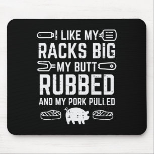 Alfombrilla De Ratón Carreras de cerdo Big Rubbed Bbq Burbeculling Gril