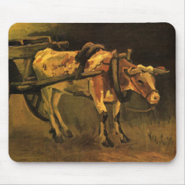 Alfombrilla De Ratón Carro con ox rojo y blanco (Vincent van Gogh)