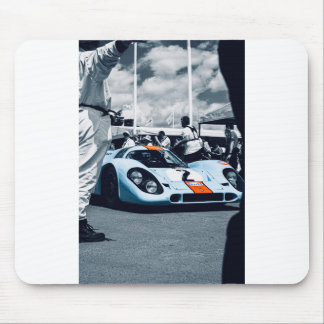 Alfombrilla De Ratón Carro de carreras azul y naranja
