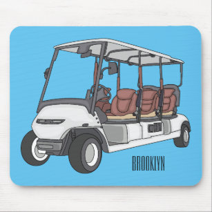 Alfombrilla De Ratón Carro de golf / ilustracion personalizado de coche