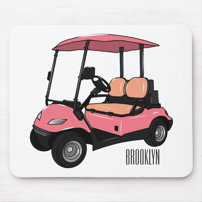 Alfombrilla De Ratón Carro de golf / ilustracion personalizado de coche (Frente)