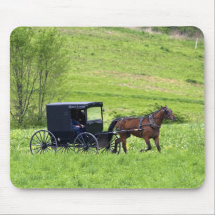 Alfombrilla De Ratón Carro y caballo Amish cerca de Berlín, Ohio.