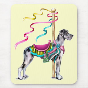 Alfombrilla De Ratón Carrusel UC de great dane Merle