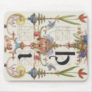 ALFOMBRILLA DE RATÓN CARTA BOTÁNICA DE CALIGRAFÍA I HOEFNAGEL ALPHABET