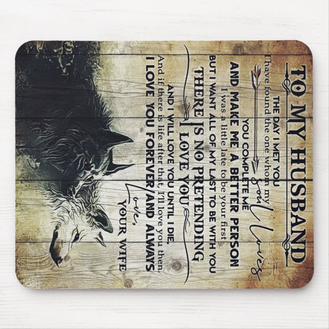 Alfombrilla De Ratón Carta de la esposa a mi esposo | Regalo de citas d (Frente)