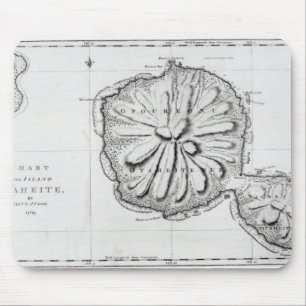 Alfombrilla De Ratón Carta de la isla Otaheite, 1769
