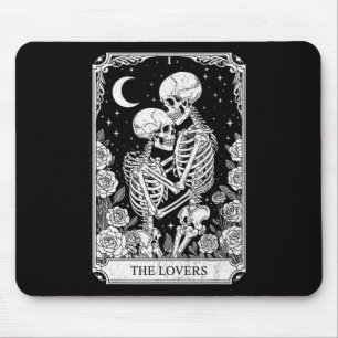 Alfombrilla De Ratón Carta de Tarot Los Amantes Esqueleto Góthico Hallo