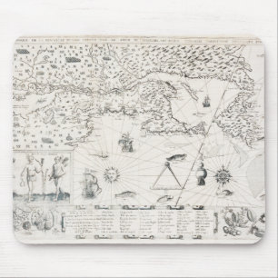 Alfombrilla De Ratón Carta Francesa Canadá (Quebec) por Champlain 1612