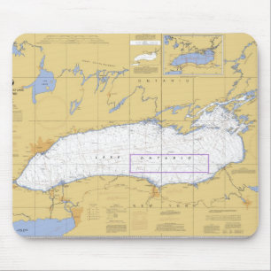 Alfombrilla De Ratón Carta náutica del lago Ontario