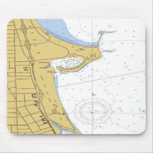 Alfombrilla De Ratón Carta náutica Mousepad del puerto de Chicago IL