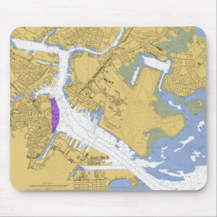 Alfombrilla De Ratón Carta náutica Mousepad del puerto de las MAMÁES de