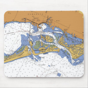 Alfombrilla De Ratón Carta náutica Mousepad del puerto de Sarasota, la