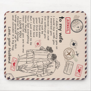 Alfombrilla De Ratón Carta Personalizada A Mi Esposa, Regalo De Cumplea