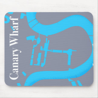 Alfombrilla De Ratón cartel de Canary Wharf Londres mapa de viaje