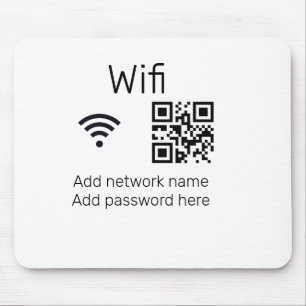 Alfombrilla De Ratón cartel de contraseña wifi añadir código Q R aquí d