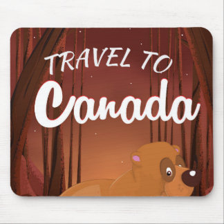 Alfombrilla De Ratón Cartel de dibujos animados para viajar a Canadá