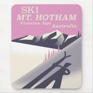 Alfombrilla De Ratón Cartel de esquí de Mt. Hotham, Alpes Victorianos.