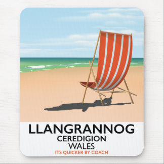 Alfombrilla De Ratón Cartel de la playa de Llangrannog, Ceredigion, Gal