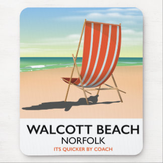 Alfombrilla De Ratón Cartel de la playa de Walcott, Norfolk junto al ma