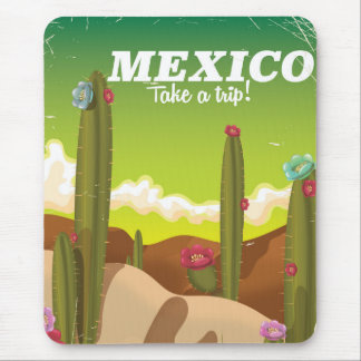 Alfombrilla De Ratón cartel de vacaciones de cactus de México