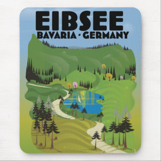 Alfombrilla De Ratón Cartel de viaje a Eibsee Alemania.
