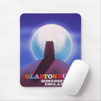 Alfombrilla De Ratón Cartel de viaje a Glastonbury Tor Somerset