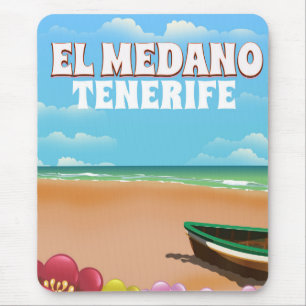 Alfombrilla De Ratón Cartel de viaje a la playa de El Médano Tenerife