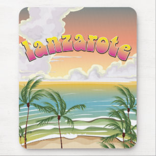 Alfombrilla De Ratón cartel de viaje a la playa de Lanzarote