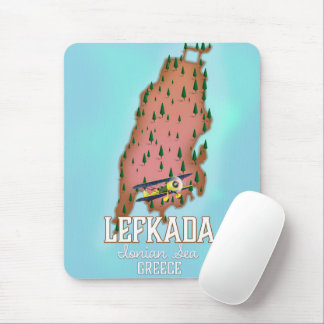 Alfombrilla De Ratón Cartel de viaje a Lefkada Grecia.