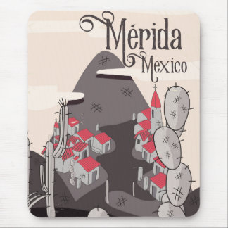 Alfombrilla De Ratón Cartel de viaje a Mérida México