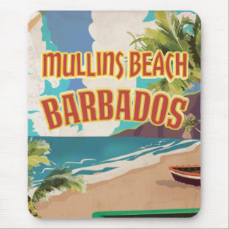 Alfombrilla De Ratón Cartel de viaje a Mullins Beach Bay Barbados.