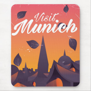 Alfombrilla De Ratón Cartel de viaje a Múnich Alemania