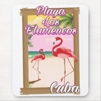 Alfombrilla De Ratón Cartel de viaje a Playa Los Flamencos Cuba