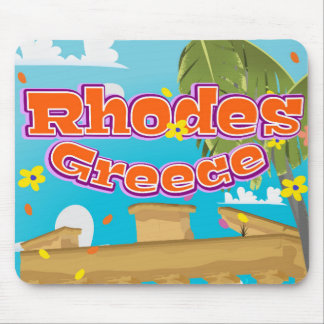 Alfombrilla De Ratón Cartel de viaje a Rodas Grecia.