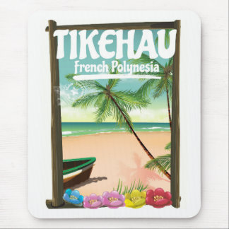 Alfombrilla De Ratón Cartel de viaje a Tikehau Polinesia Francesa.