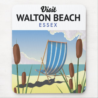 Alfombrilla De Ratón Cartel de viaje a Walton Beach, Essex Seaside