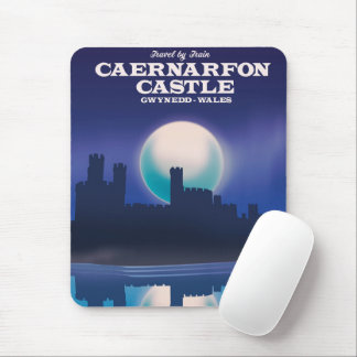 Alfombrilla De Ratón Cartel de viaje al castillo de Caernarfon, Gwynedd