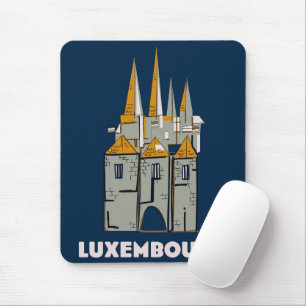 Alfombrilla De Ratón Cartel de viaje al estilo retro de Luxemburgo