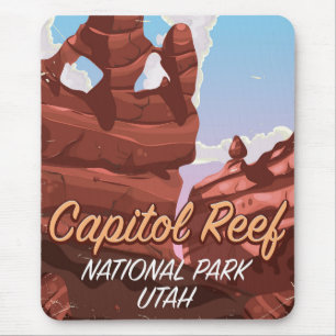 Alfombrilla De Ratón Cartel de viaje al Parque Nacional Capitol Reef