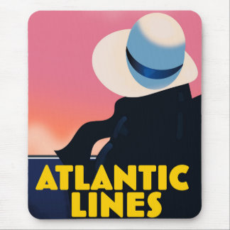 Alfombrilla De Ratón Cartel de viaje de Atlantic Lines Cruise Liner