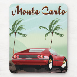 Alfombrilla De Ratón cartel de viaje de coche deportivo de Monte Carlo