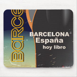 Alfombrilla De Ratón Cartel de viaje de crucero vintage de Barcelona